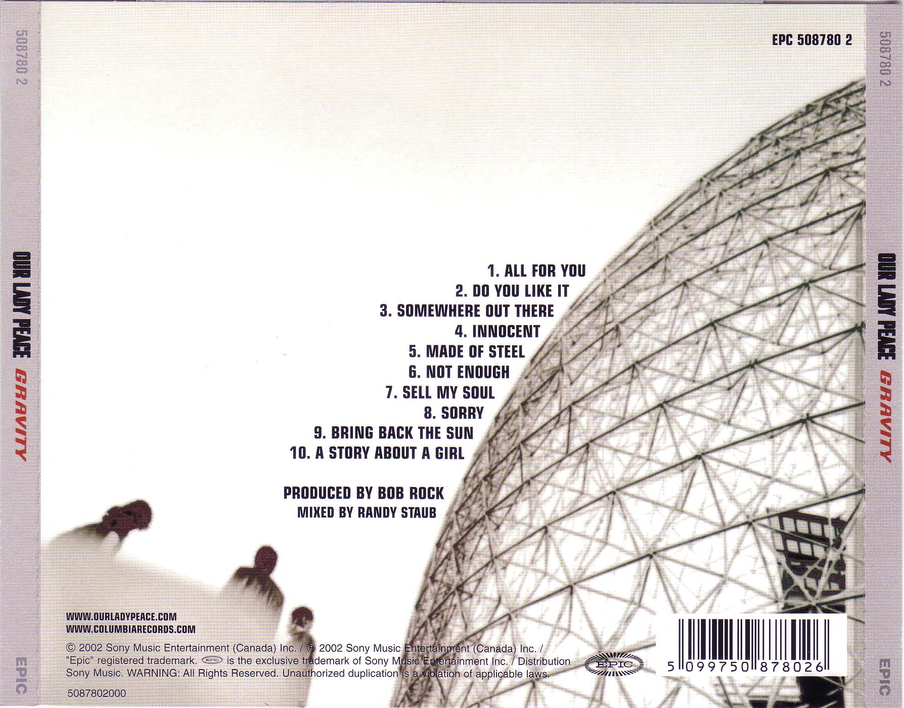 Our Lady Peace  Gravity  back